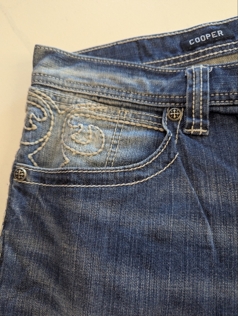 Affliction Men’s Cooper Relaxed Boot Cut Distressed Premium Biker Jeans Size 40 - Picture 12 of 16